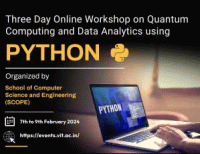 Three Day Online Workshop on Quantum Computing and Data Analytics using Python 2024 Workshop Poster